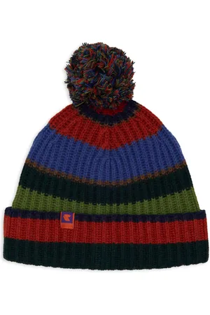 Gallo Unisex, Accessoires, Multicolore, Taille: ONE Size Bonnet en Laine et Cachemire Vert à Rayures