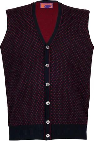 Gallo Homme, Pulls, Multicolore, Taille: S Gilet en Laine Bleu avec Motif Lys