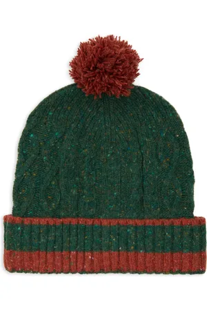 Gallo Unisex, Accessoires, Multicolore, Taille: ONE Size Bonnet vert en laine tricotée Aran