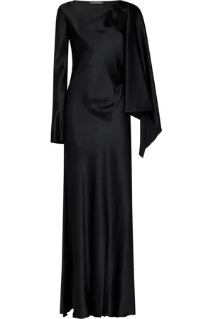 Alberta Ferretti Femme, Robes, Noir, Taille: 38 FR Robe Noire Asymétrique à Manche à Volants