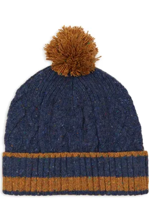 Gallo Unisex, Accessoires, Multicolore, Taille: ONE Size Bonnet bleu en laine tricotée Aran