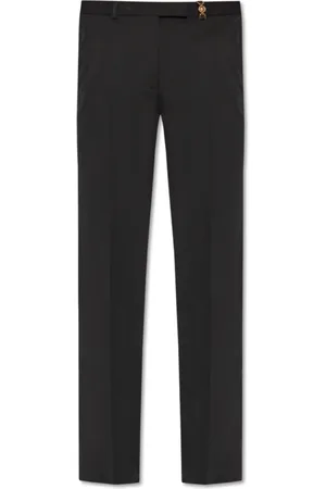 VERSACE Femme, Pantalons, Noir, Taille: 40 FR Pantalon froissé