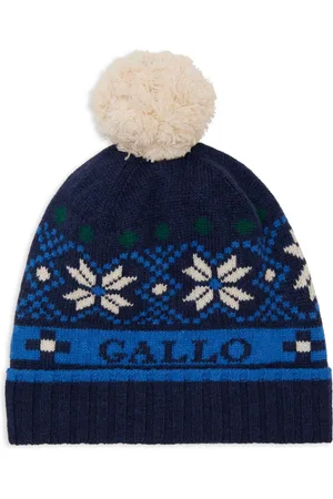 Gallo Unisex, Accessoires, Multicolore, Taille: ONE Size Bonnet Laine Cachemire Bleu Motif Noël