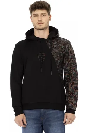 AUTOMOBILI LAMBORGHINI Homme, Sweatshirts et sweats à capuche, Noir, Taille: S Sweat à Capuche en Coton Noir
