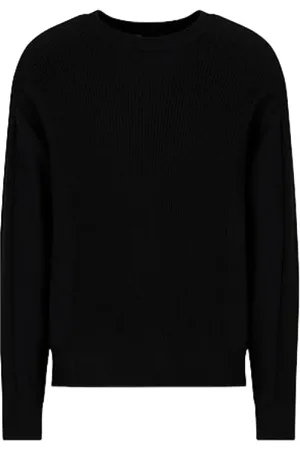 Armani Exchange Homme, Sweatshirts et sweats à capuche, Noir, Taille: S Crew Neck Wool Blend Sweater