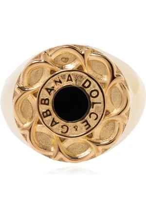 Dolce & Gabbana Homme, Accessoires, Jaune, Taille: S Chevalière avec logo