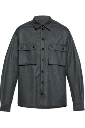 Dolce & Gabbana Homme, Chemises, Gris, Taille: 2XL Chemise en laine