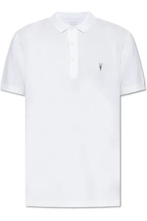AllSaints Homme, Tops, Blanc, Taille: S Polo avec logo brodé