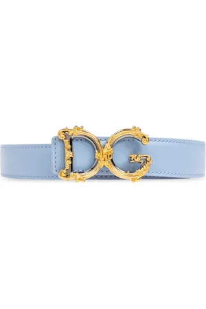 Dolce & Gabbana Femme, Accessoires, Bleu, Taille: 80 CM Ceinture en daim