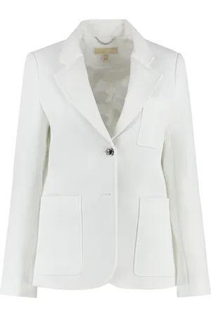 Michael Kors Femme, Vestes, Blanc, Taille: 36 FR Blazer Classique avec Col Revers