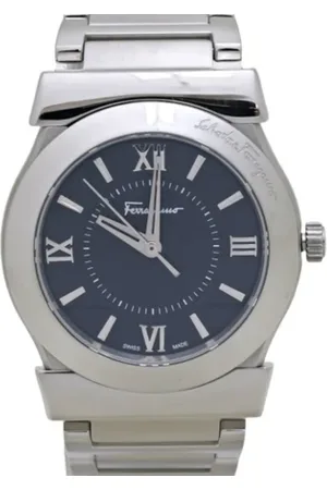Salvatore Ferragamo Femme, Pre-owned, Noir, Taille: ONE Size Pre-owned Acier inoxydable montres