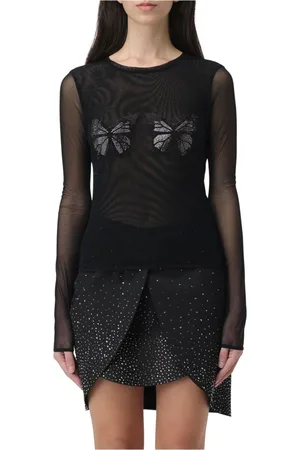 BLUMARINE Femme, Robes, Noir, Taille: 38 FR T-Shirt en Tulle Papillon