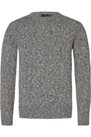 Oscar Jacobson Homme, Pulls, Bleu, Taille: M Pull Bleu à Col Rond Micro