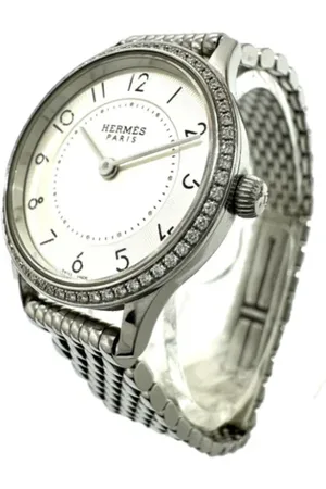 Hermès Femme, Pre-owned, Blanc, Taille: ONE Size Pre-owned Acier inoxydable montres