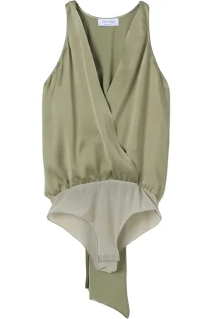 BLUMARINE Femme, Tops, Vert, Taille: 36 FR Body en satin avec