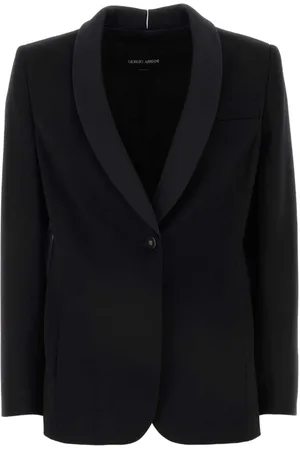 Giorgio Armani Femme, Vestes, Noir, Taille: 38 FR Blazer Classique en Laine Noire