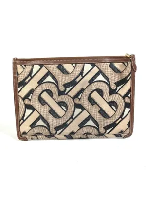 Burberry Homme, Pre-owned, Brun, Taille: ONE Size Pre-owned Tissu pochettes-minaudieres