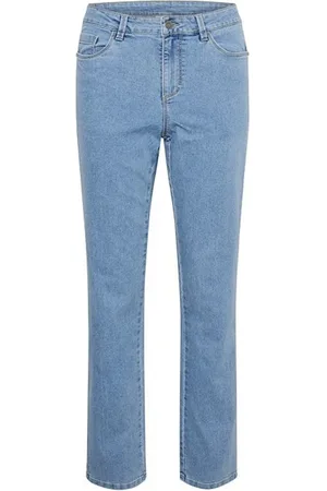 Kaffe Femme, Jeans, Bleu, Taille: 40 FR Jean droit en denim bleu clair lavé