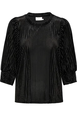Kaffe Femme, Blouses et Chemises, Noir, Taille: 46 FR Blouse flatteuse à manches bouffantes