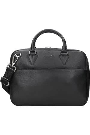 Orciani Homme, Sacs, Noir, Taille: ONE Size Sac bandoulière en cuir noir avec fermeture éclair