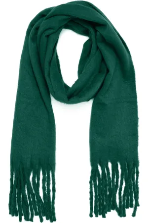 Kaffe Femme, Accessoires, Vert, Taille: ONE Size Écharpe Douce à Franges Aventurine Accessoire