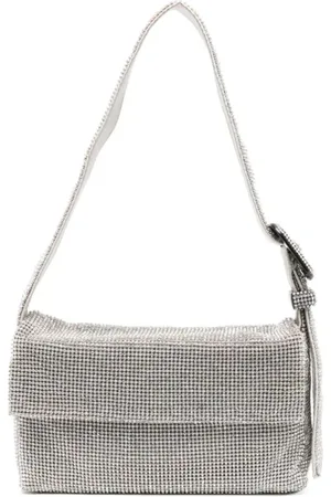 BENEDETTA BRUZZICHES Femme, Sacs, Gris, Taille: ONE Size Sac à bandoulière en maille de cristal argent