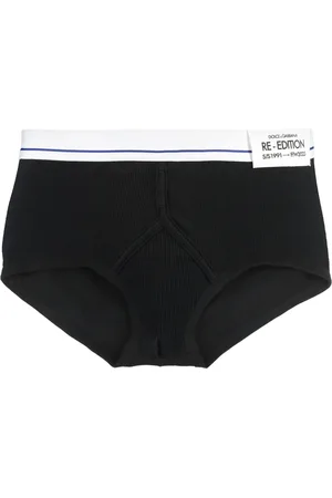 Dolce & Gabbana Homme, Sous-vêtements, Noir, Taille: M Slip en Coton avec Logo