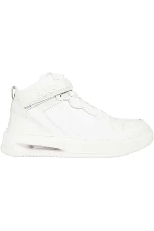 Karl Lagerfeld Homme, Chaussures, Blanc, Taille: 44 EU Baskets en cuir avec logo en relief