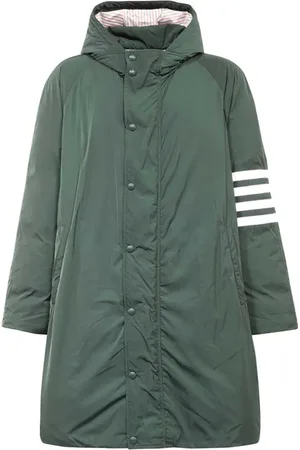 Thom Browne Homme, Manteaux, Vert, Taille: M Parka en tissu technique avec détail rayé