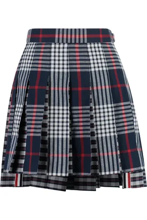 Thom Browne Femme, Jupes, Multicolore, Taille: 36 FR Jupe mini plissée avec motif à carreaux