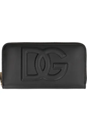 Dolce & Gabbana Femme, Accessoires, Noir, Taille: ONE Size Portefeuille en cuir à fermeture éclair