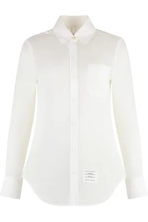Thom Browne Femme, Blouses et Chemises, Blanc, Taille: 40 FR Chemise en coton avec poche avant