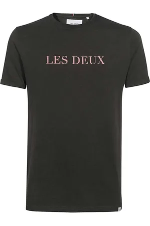 Les Deux Homme, Tops, Noir, Taille: S T-shirt en coton côtelé