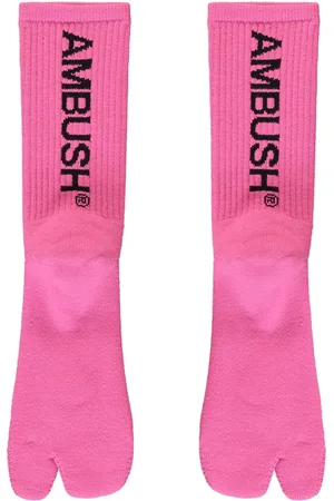 AMBUSH Homme, Sous-vêtements, Rose, Taille: ONE Size Chaussettes en coton avec logo Style côtelé