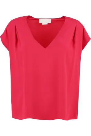 GENNY Femme, Blouses et Chemises, Rose, Taille: 36 FR Blouse Plissée en Soie