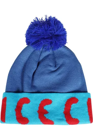 ICECREAM Homme, Accessoires, Bleu, Taille: ONE Size Bonnet en laine tricoté avec pompon