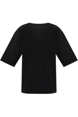 Issey Miyake Homme, Tops, Noir, Taille: M T-shirt plissé