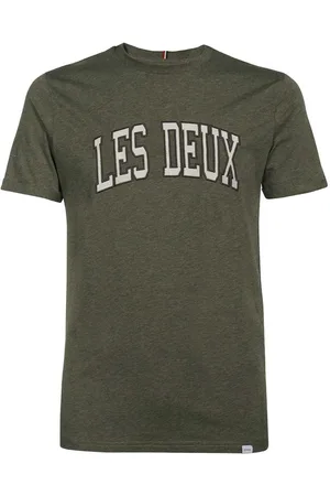 Les Deux Homme, Tops, Gris, Taille: L T-shirt en coton côtelé