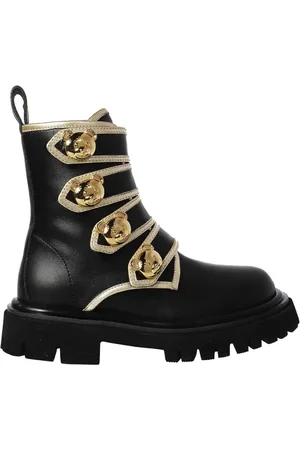 Moschino Femme, Chaussures, Noir, Taille: 37 EU Bottines en Cuir à Bout Pointu