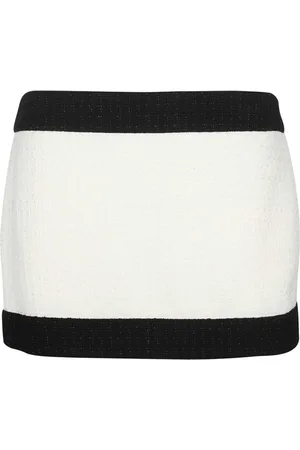 Dsquared2 Femme, Jupes, Blanc, Taille: 40 FR Mini-jupe en tweed boutonnée