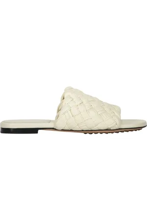 Bottega Veneta Femme, Chaussures, Blanc, Taille: 38 EU Mules en cuir tressé