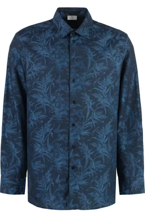 Etro Homme, Chemises, Bleu, Taille: L Chemise en coton à imprimé floral