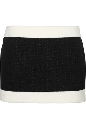 Dsquared2 Femme, Jupes, Noir, Taille: 42 FR Mini-jupe en tweed boutonnée