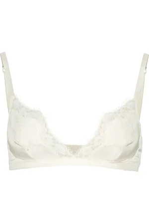 Dolce & Gabbana Femme, Sous-vêtements, Blanc, Taille: 40 FR Soutien-gorge en Soie et Dentelle