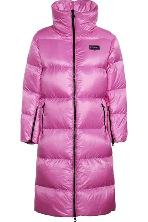 Duvetica Femme, Manteaux, Rose, Taille: 36 FR Doudoune longue à capuche et ceinture