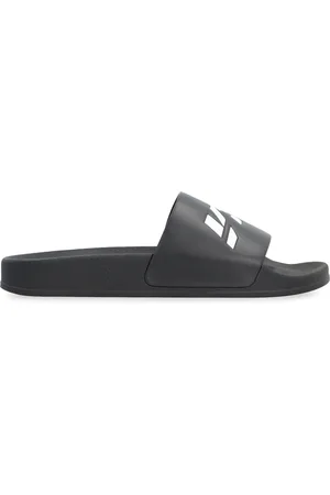 Vetements Homme, Chaussures, Noir, Taille: 45 EU Logo Détail Sandales en Caoutchouc