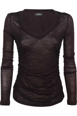 Dondup Femme, Tops, Violet, Taille: 36 FR T-shirt à Manches Longues en Laine