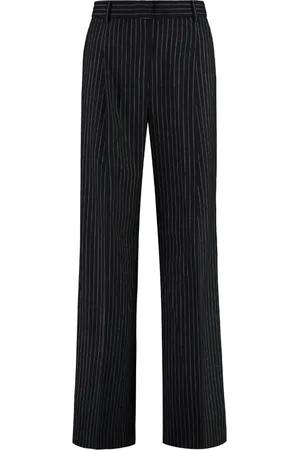 Michael Kors Femme, Pantalons, Noir, Taille: 36 FR Pantalon en laine mélangée à rayures