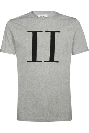 Les Deux Homme, Tops, Gris, Taille: M T-shirt en coton à col rond avec détail bouclé