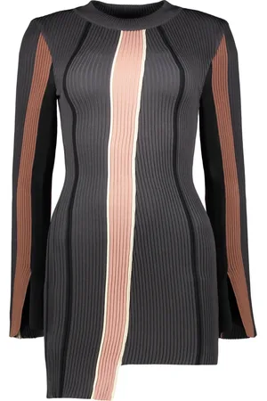 AMBUSH Femme, Pulls, Multicolore, Taille: 38 FR Pull à col rond côtelé avec ourlet asymétrique